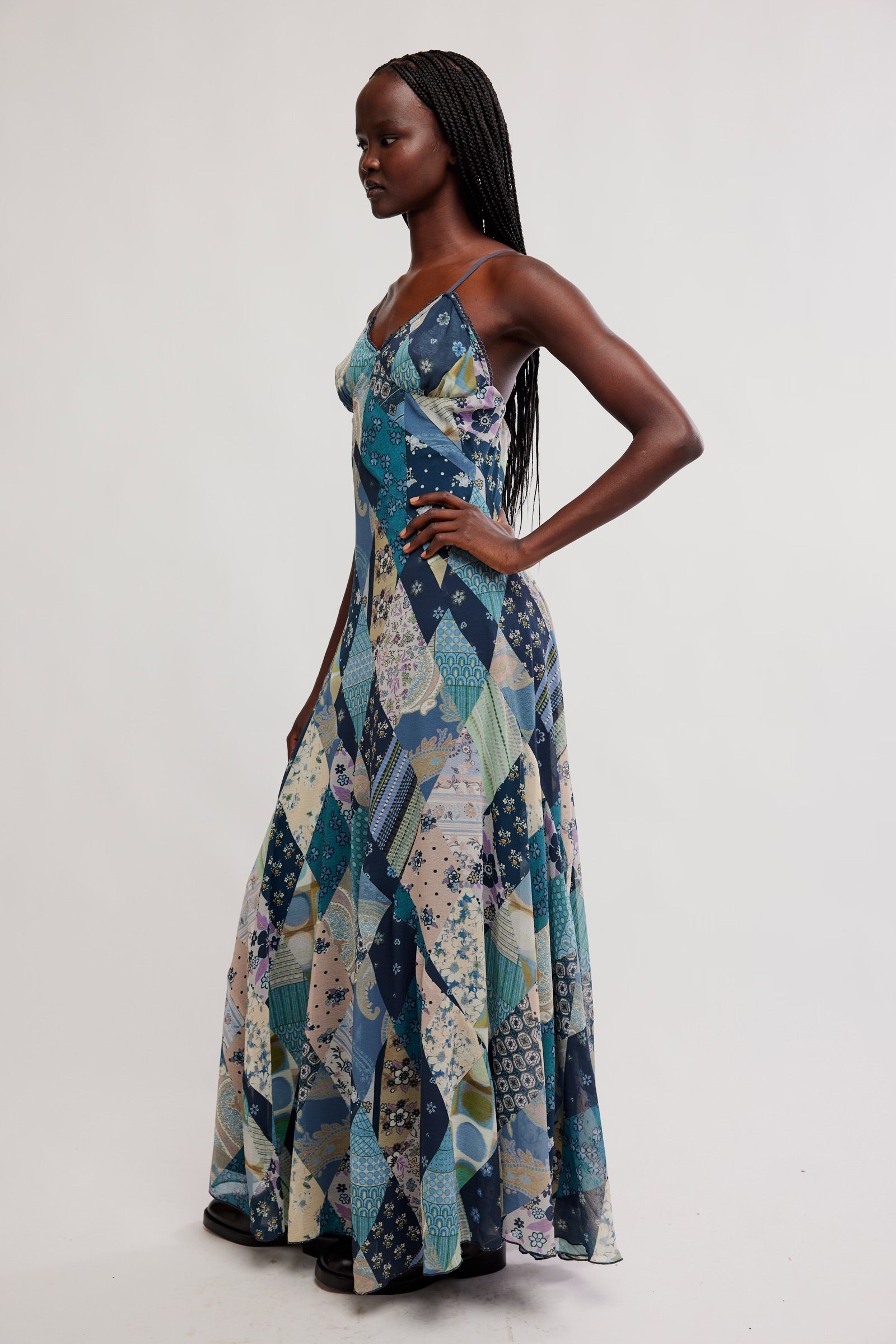 FREE PEOPLE TIS THE SEASON MAXI DRESS - STORM COMBO