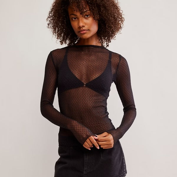 FREE PEOPLE MINDING MY BUSINESS TOP - BLACK