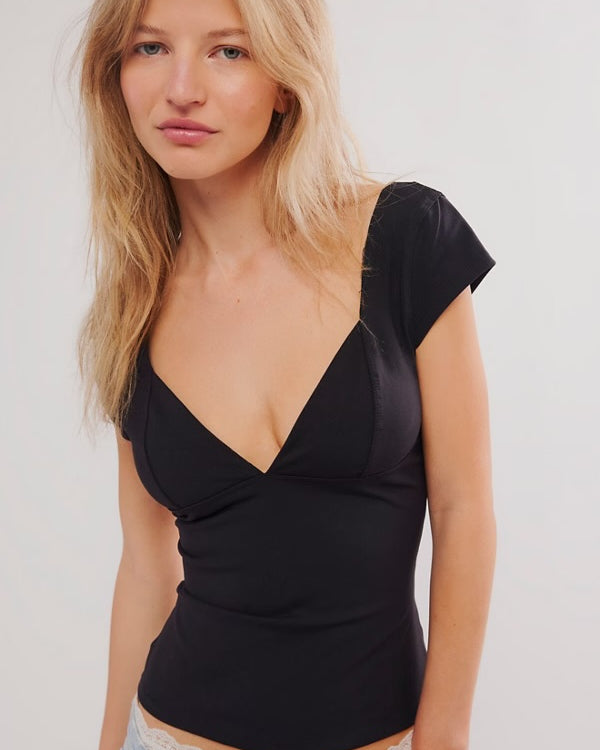 FREE PEOPLE DUO CORSET CAMI - BLACK