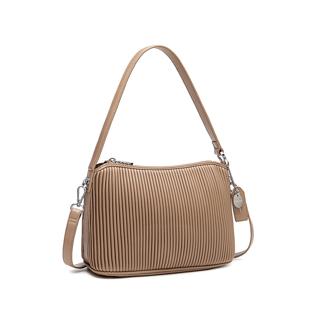 PIXIE MOOD ELLA SHOULDER BAG LARGE - LATTE PLEATED