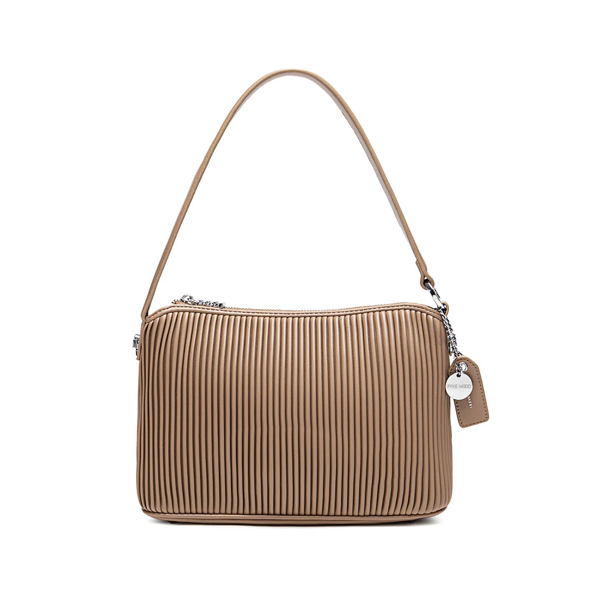 PIXIE MOOD ELLA SHOULDER BAG LARGE - LATTE PLEATED