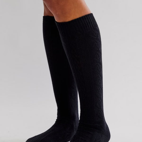 FREE PEOPLE ESSENTIAL KNEE HIGH SOCK - BLACK