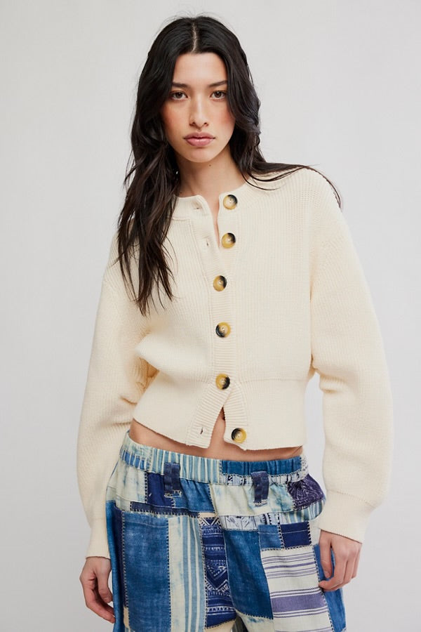 FREE PEOPLE VIENNA CARDIGAN - VANILLA