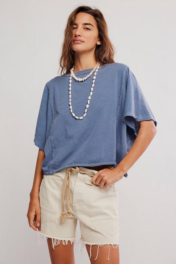 FREE PEOPLE NEXT LEVEL TEE - NIGHT SHADOW