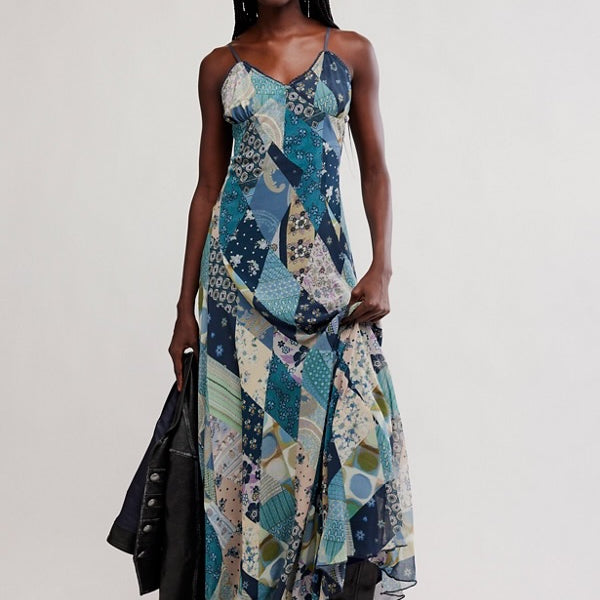 FREE PEOPLE TIS THE SEASON MAXI DRESS - STORM COMBO