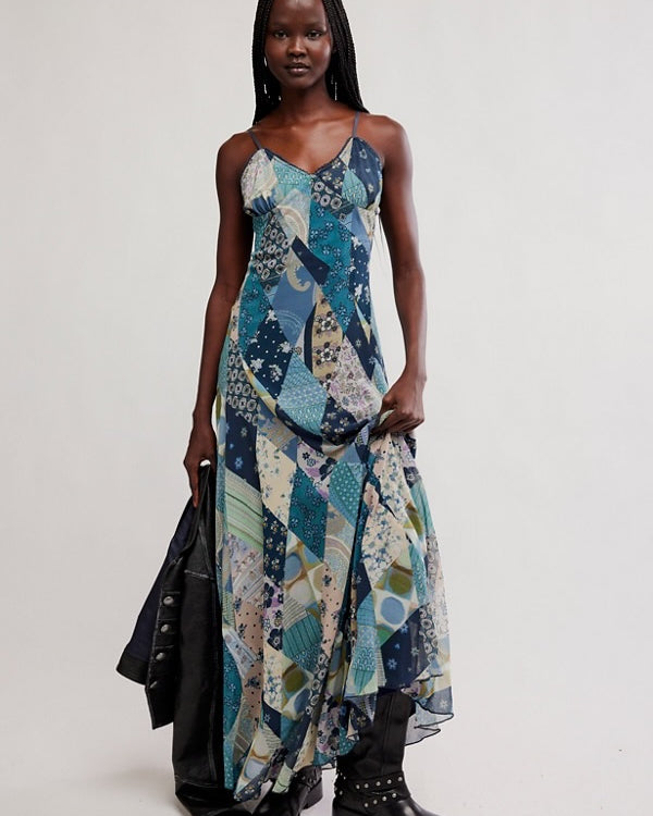 FREE PEOPLE TIS THE SEASON MAXI DRESS - STORM COMBO