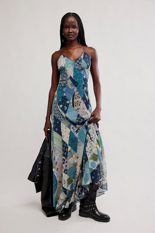 FREE PEOPLE TIS THE SEASON MAXI DRESS - STORM COMBO