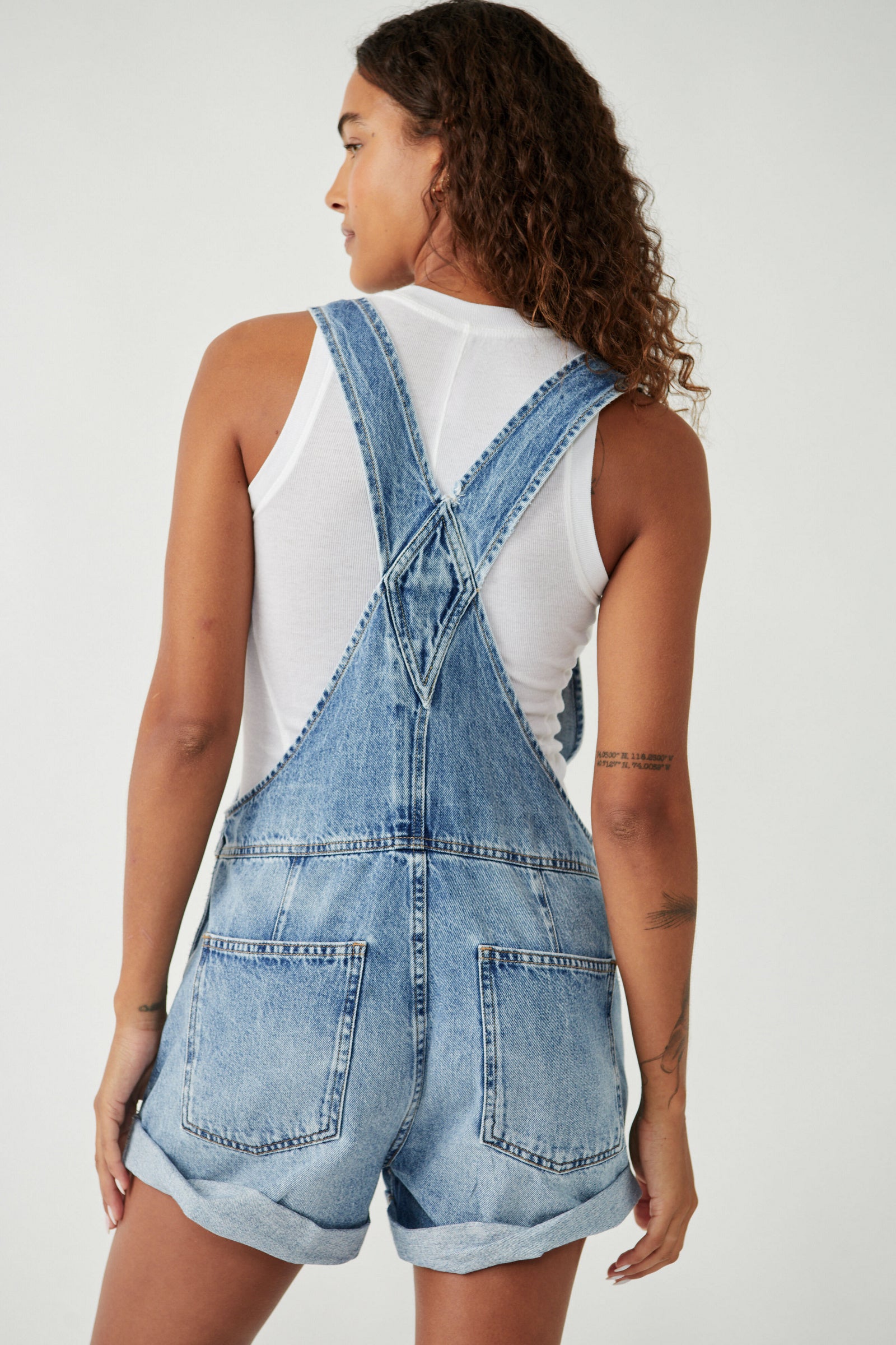 FREE PEOPLE ZIGGY DENIM SHORTALLS - FOLLOW YOUR HEART