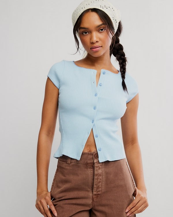 FREE PEOPLE MOST WANTED CARDI - #77 BLUE