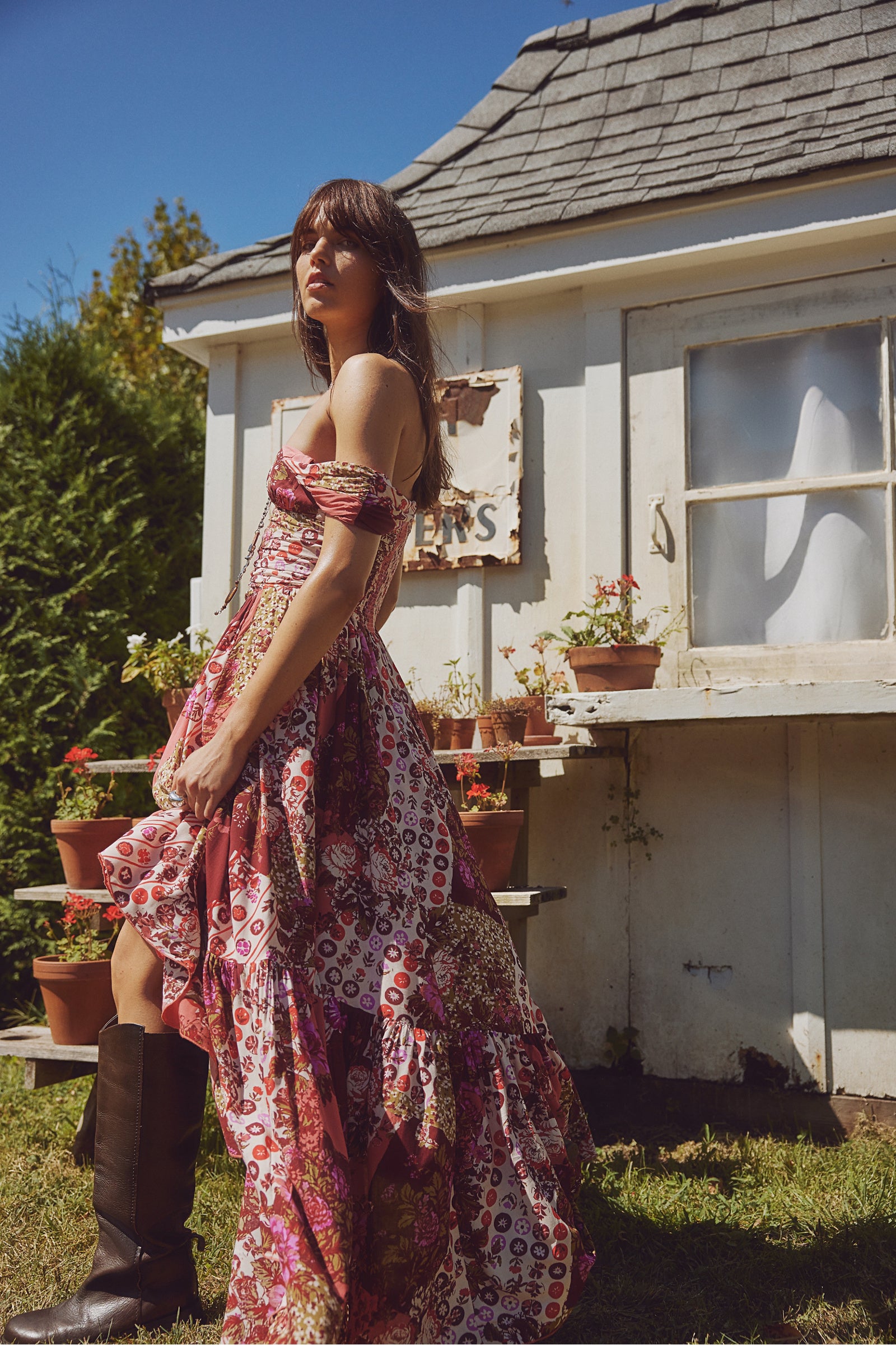 FREE PEOPLE SASHA PRINTED MAXI DRESS - STRAWBERRY COMBO