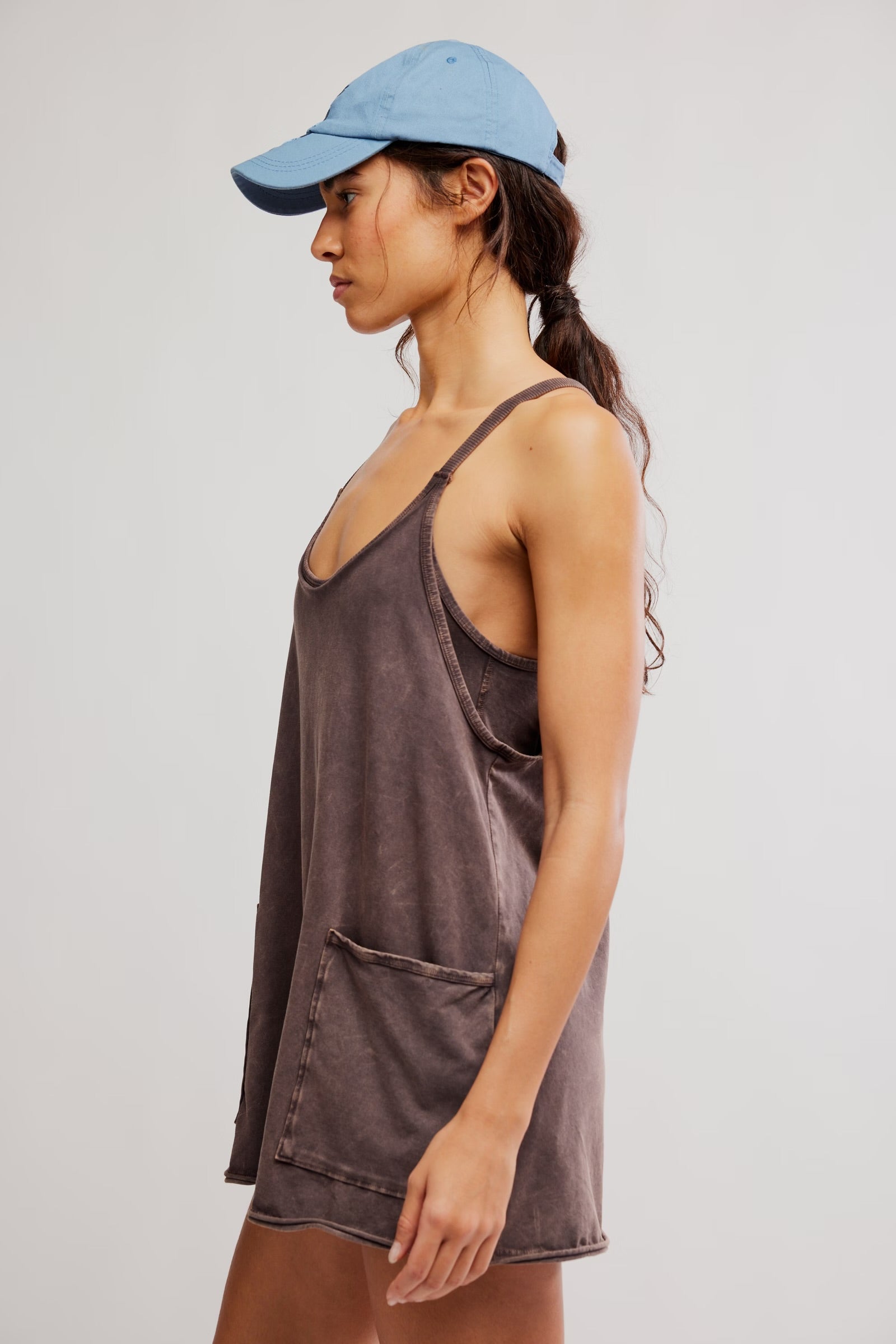 FREE PEOPLE HOT SHOT MINI DRESS - CHOCOLATE