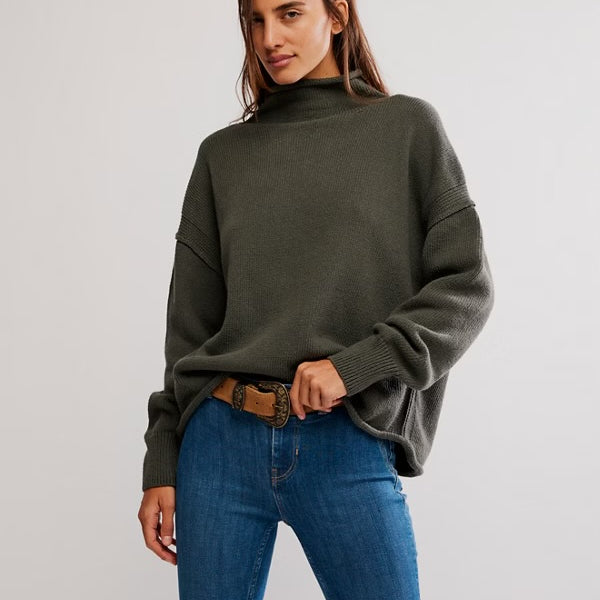 FREE PEOPLE TORRES ROLL NECK - ARMY