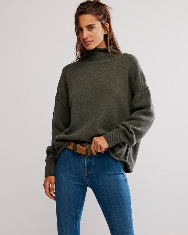 FREE PEOPLE TORRES ROLL NECK - ARMY