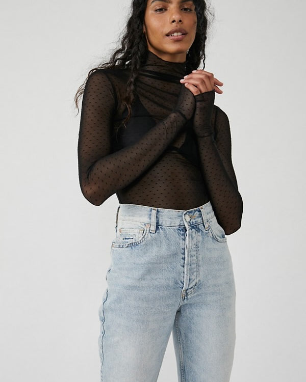 FREE PEOPLE ON THE DOT LAYERING TOP - BLACK