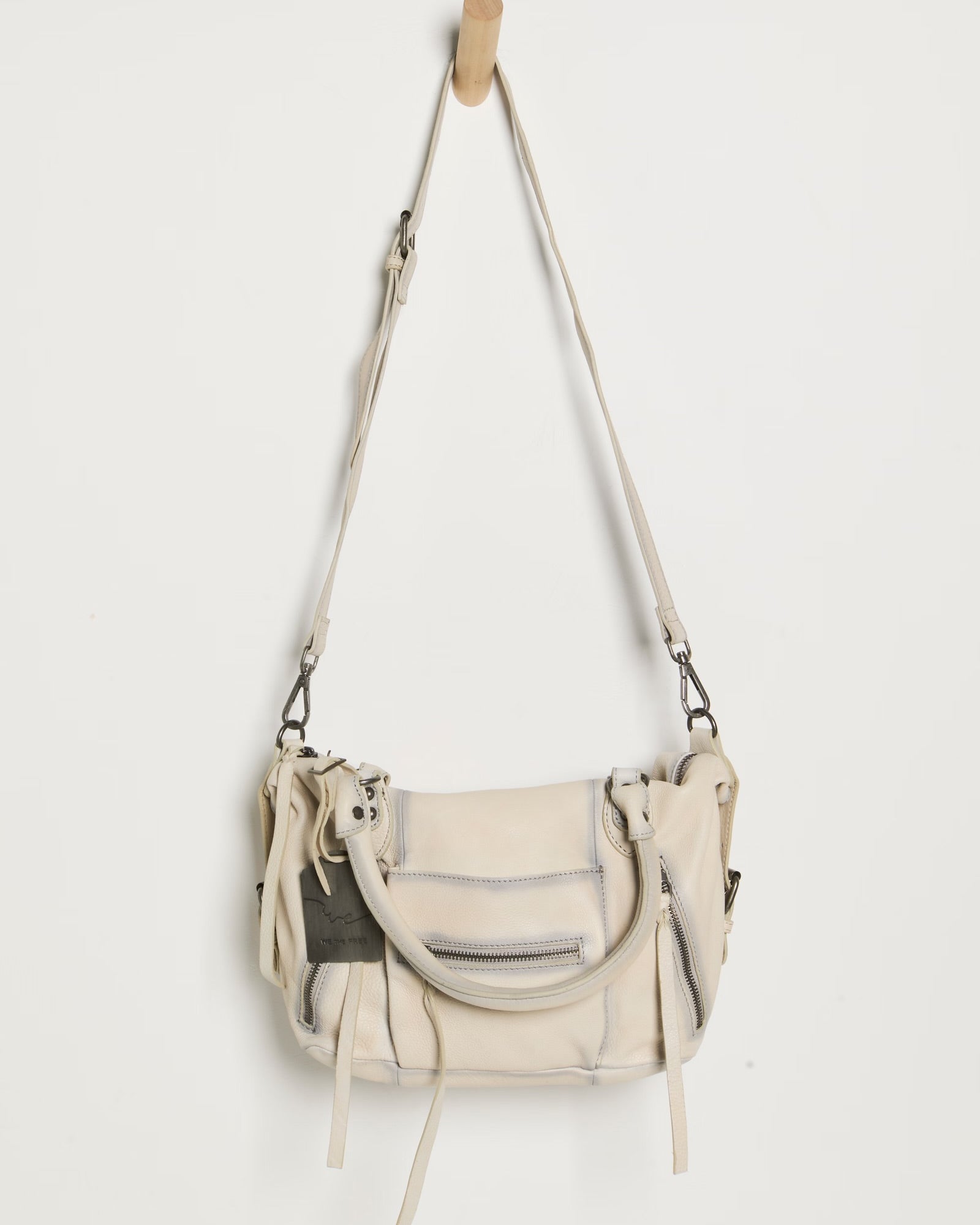 FREE PEOPLE BABY EMERSON LEATHER TOTE - SALT