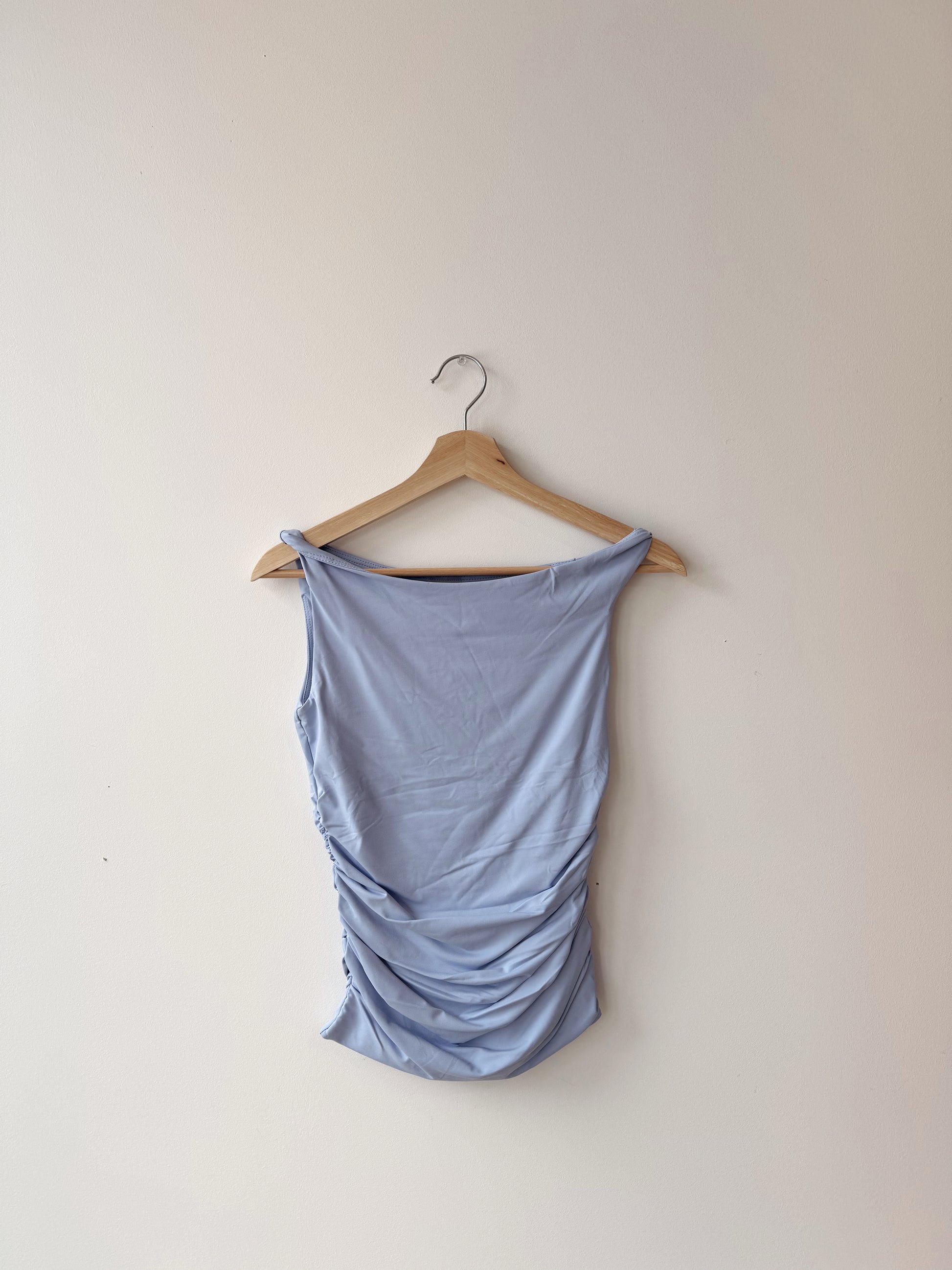 CHARLOTTE RUCHED TOP - PERRI BLUE