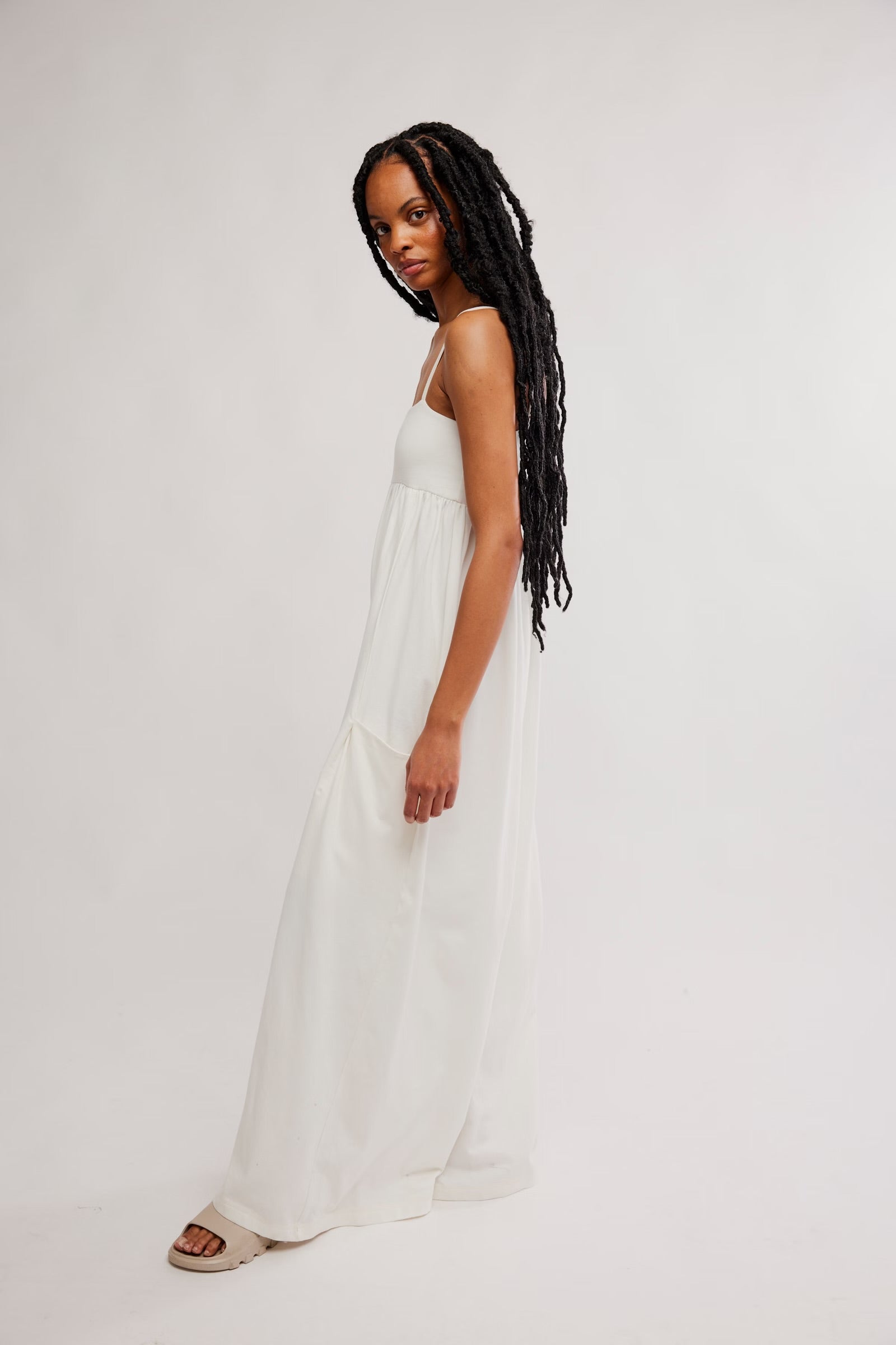 FREE PEOPLE HOT SHOT STRAPPY ONESIE - IVORY