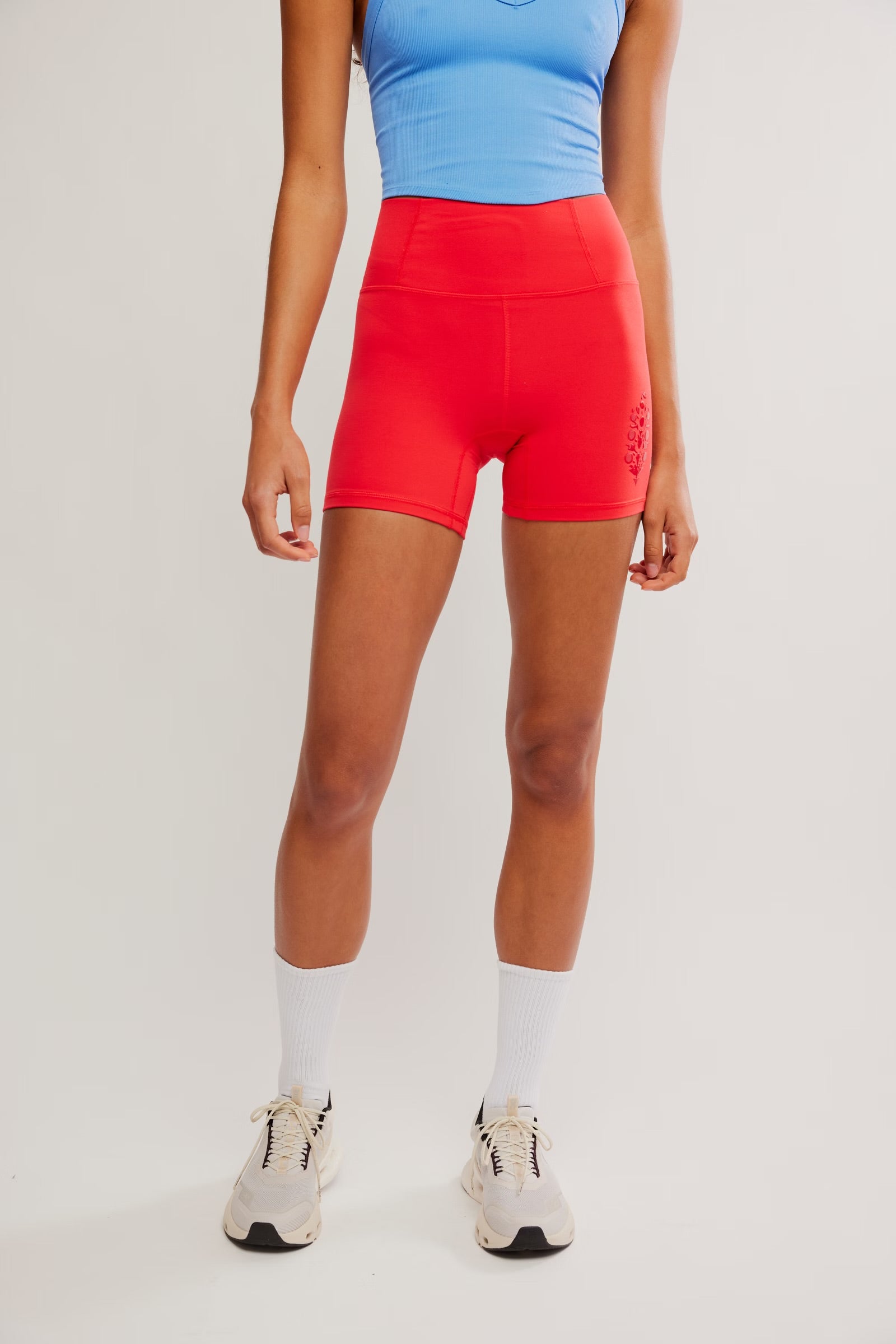 FREE PEOPLE NEVER BETTER SILICONE SHORTS - VICTORY RED