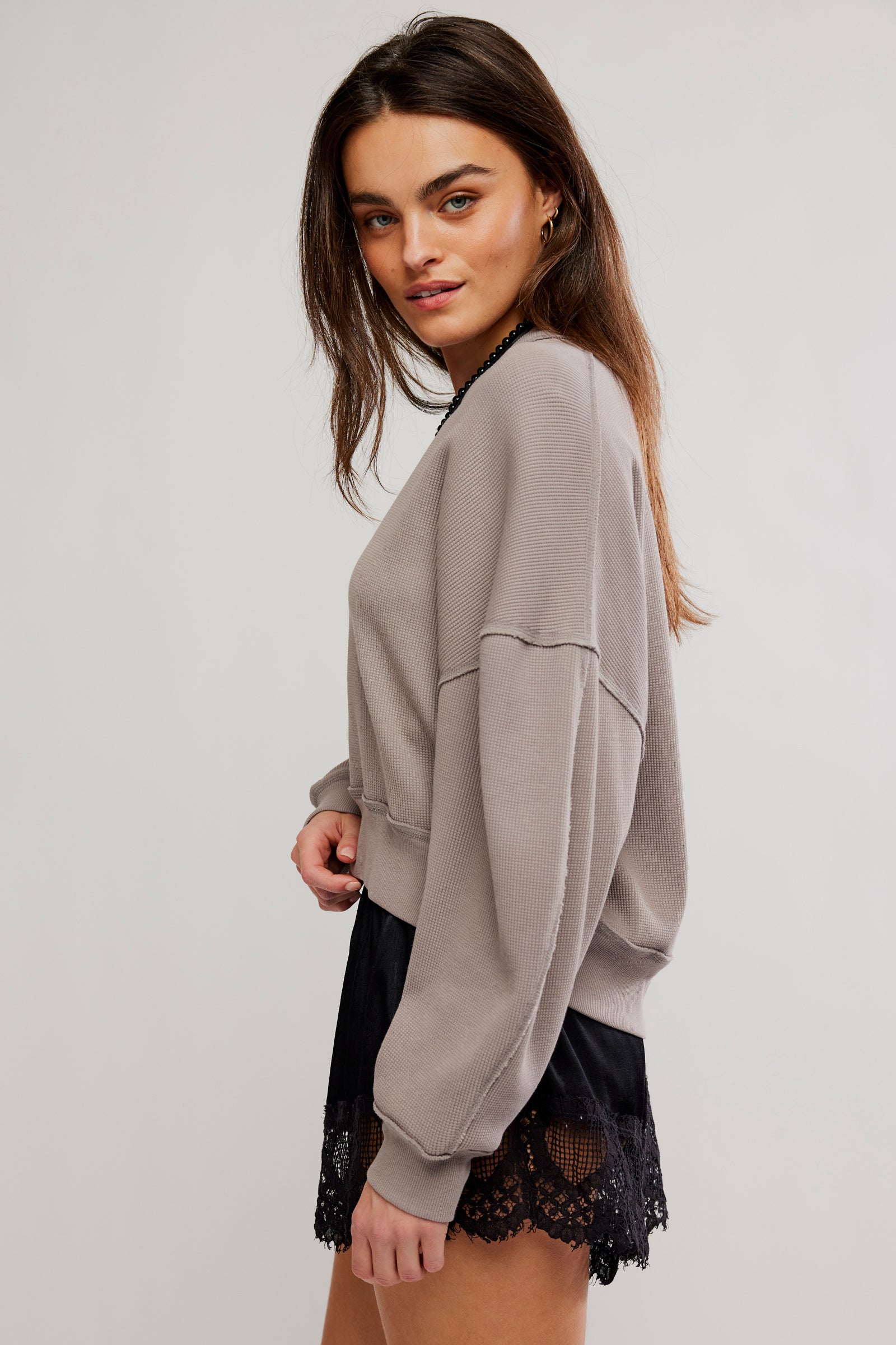 FREE PEOPLE SKYLINE PULLOVER - PETRIFIED WOOD