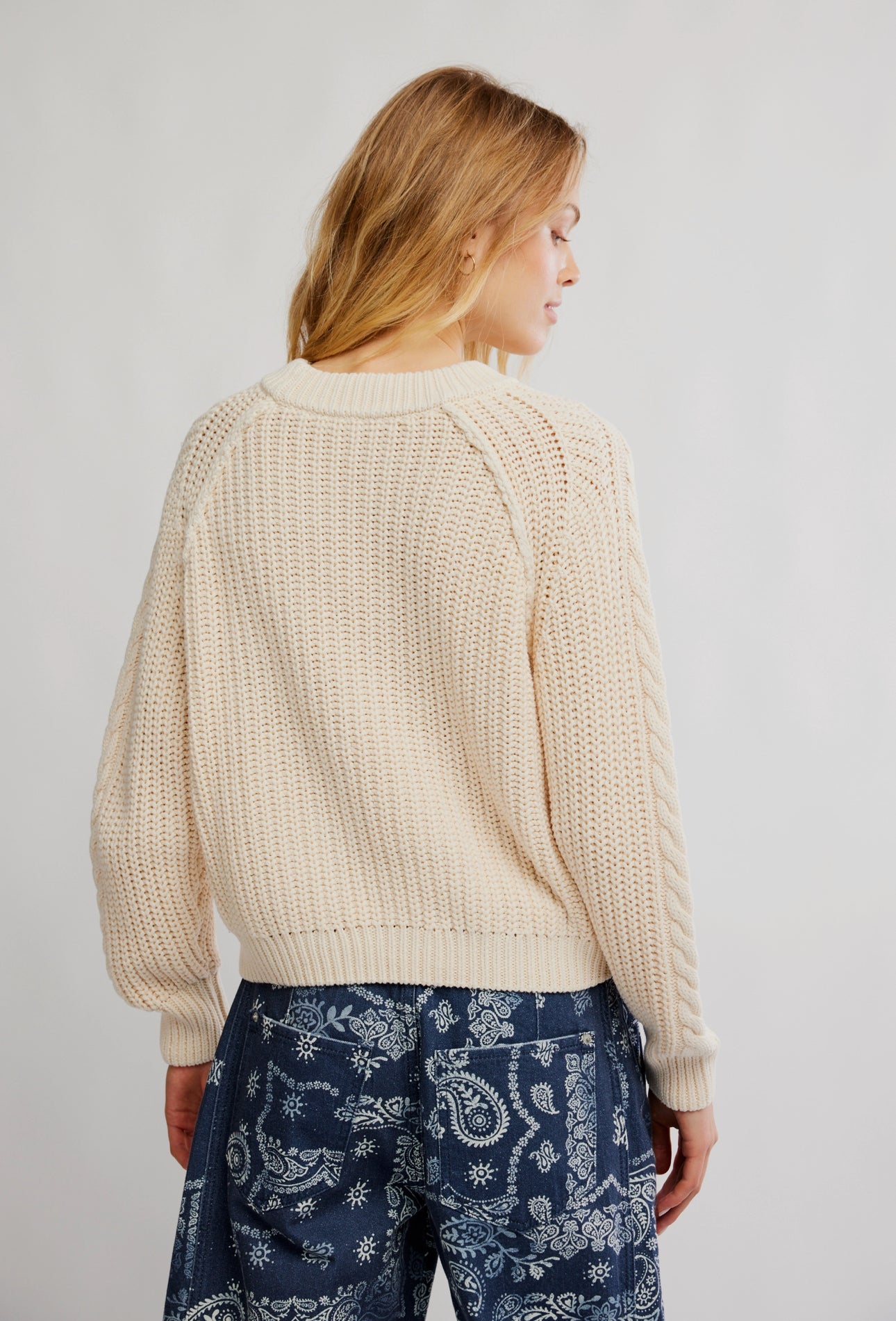 FREE PEOPLE FRANKIE SWEATER - BUTTERCREAM