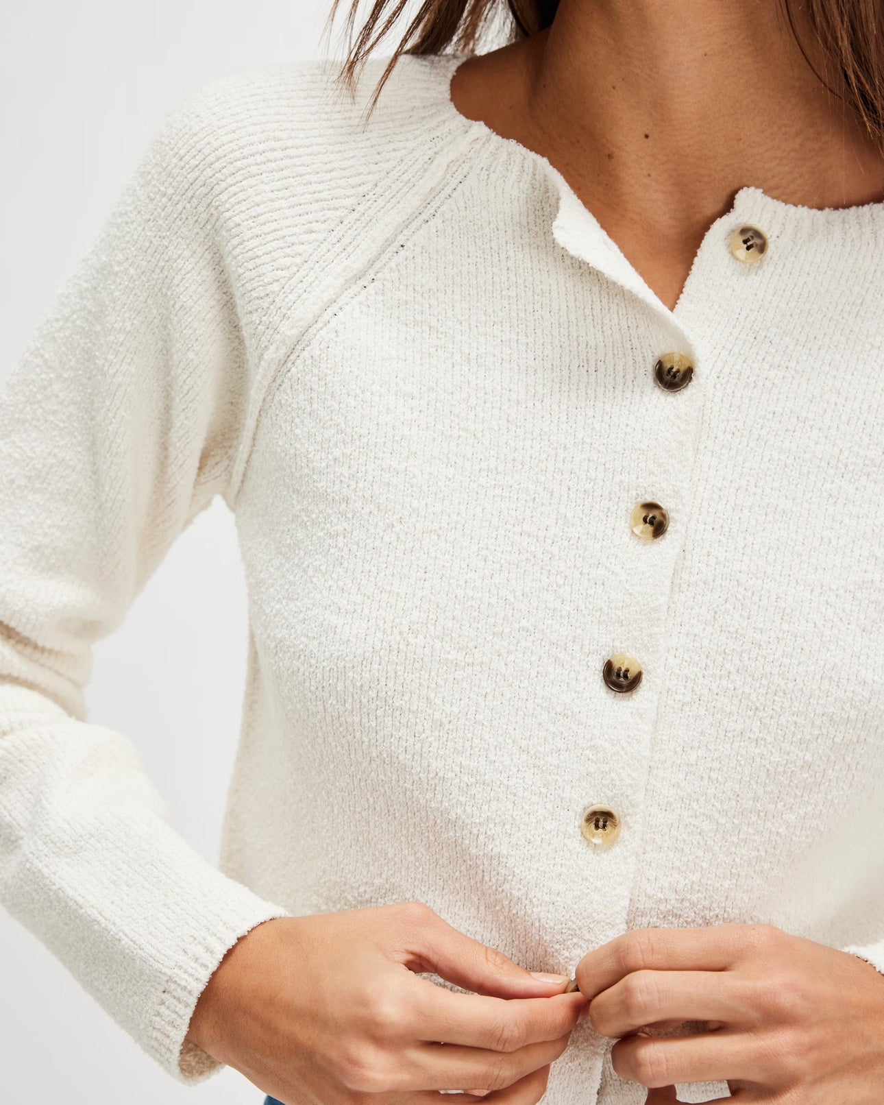 FREE PEOPLE SYDNEY SHRUNKEN CARDI - OPTIC WHITE - LAST SIZE XS