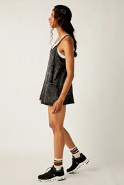 FREE PEOPLE HOT SHOT MINI DRESS - WASHED BLACK