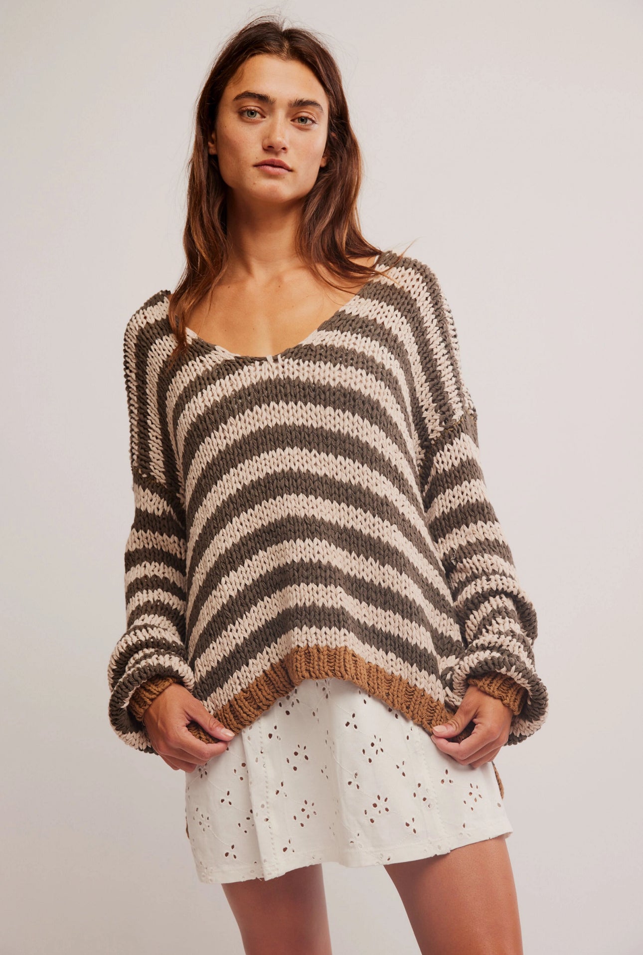 FREE PEOPLE PORTLAND PULLOVER - SEAWEED SHELL