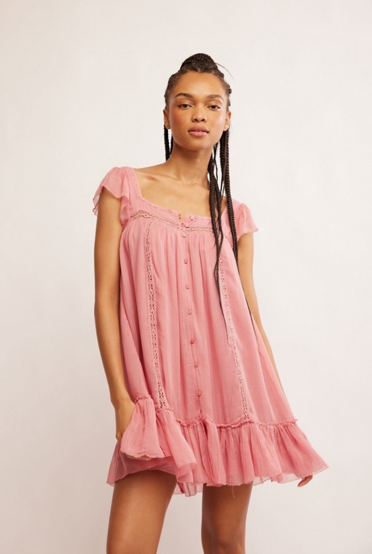 FREE PEOPLE OLIVIA DRESS - FLAMINGO