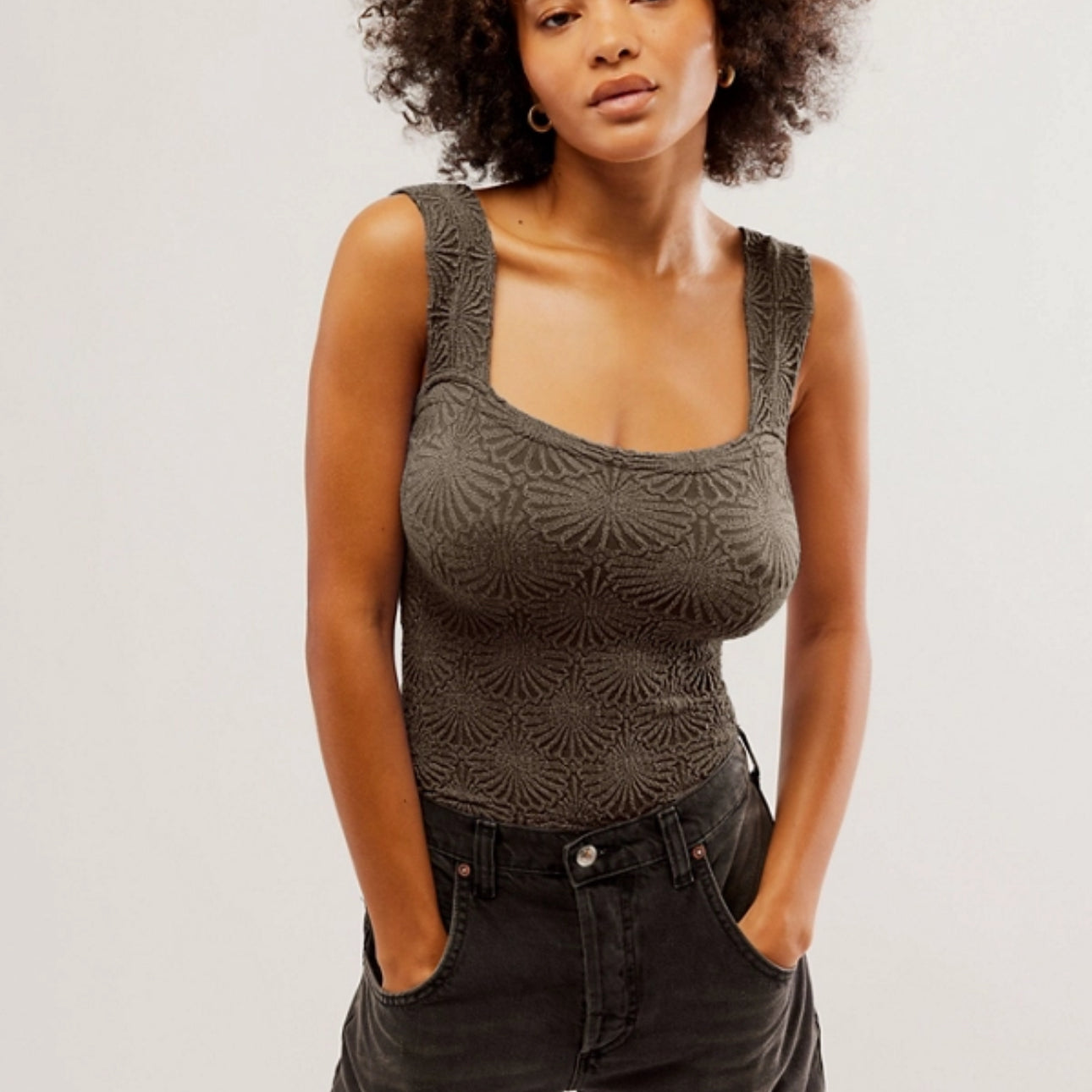 FREE PEOPLE LOVE LETTER TANK - FRENCH CHOCOLATE