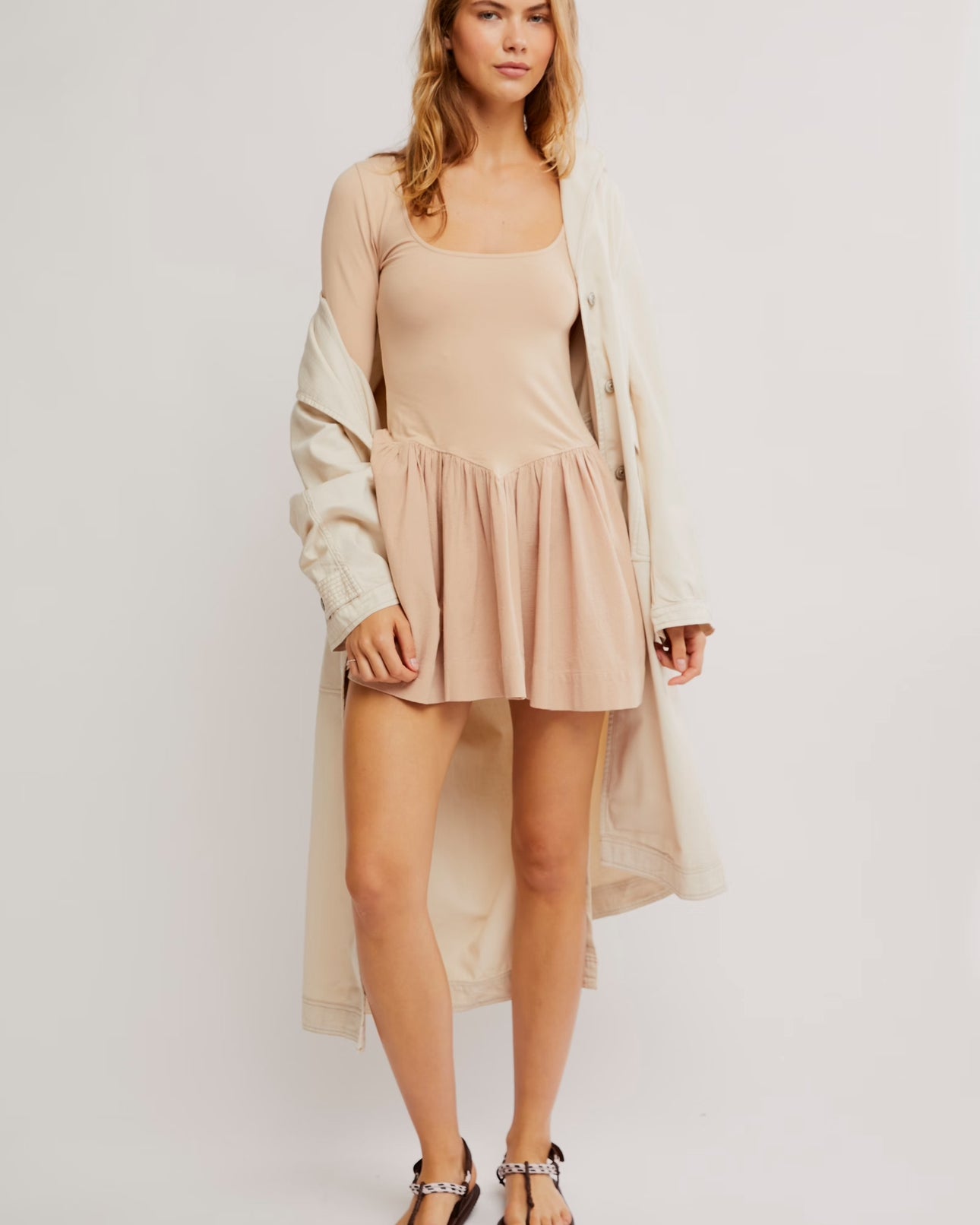 FREE PEOPLE ONDA DROP WAIST DRESS - TUCSANY