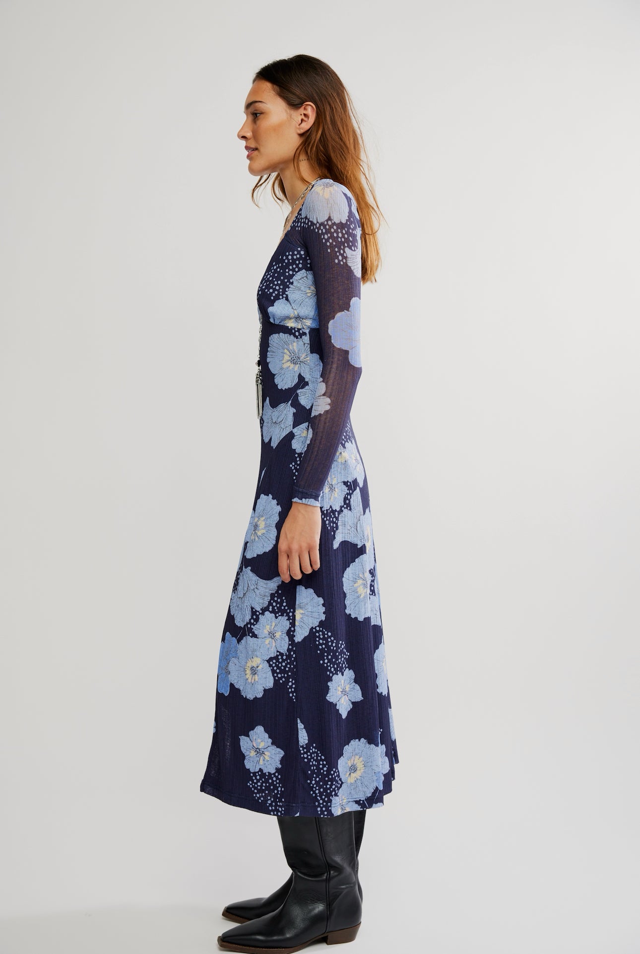 FREE PEOPLE CALLA MIDI DRESS - SKY COMBO