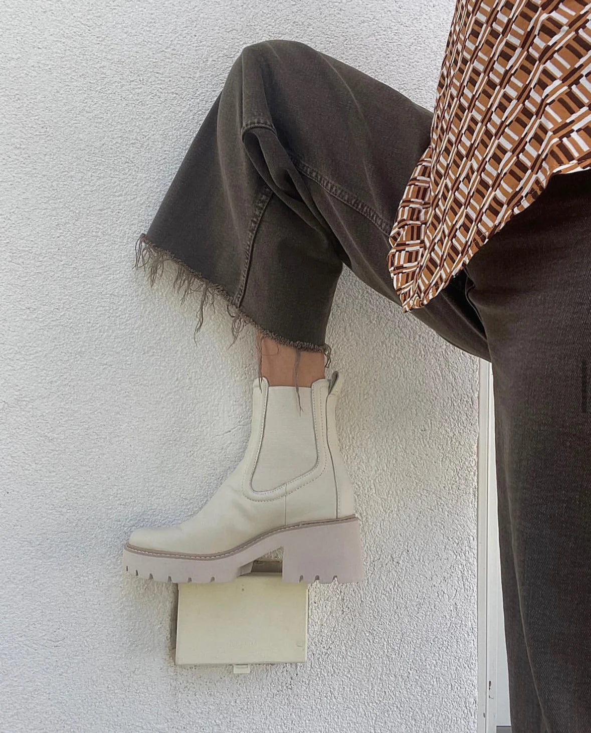 DOLCE VITA HAWK WATERPROOF LEATHER BOOT - IVORY