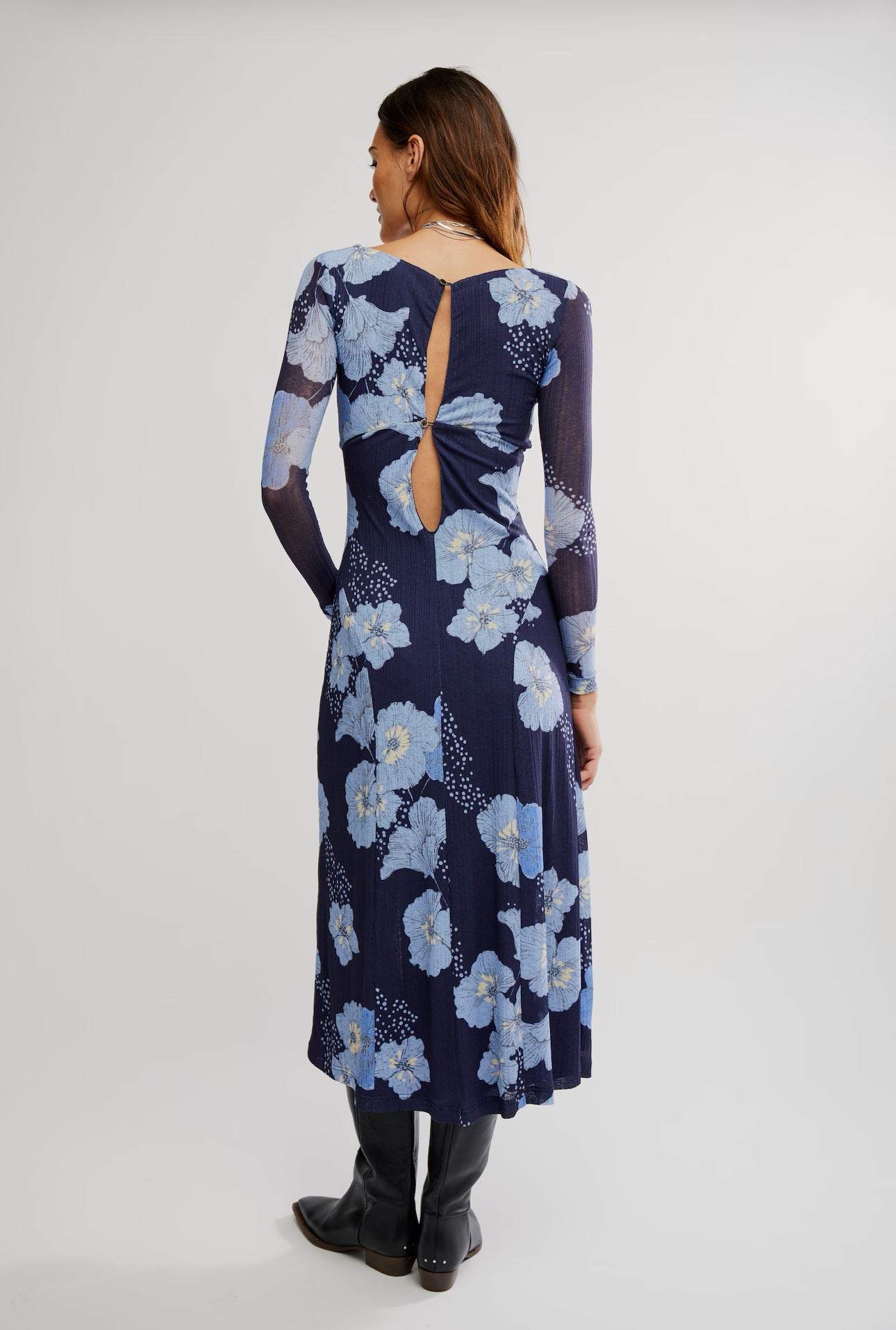 FREE PEOPLE CALLA MIDI DRESS - SKY COMBO