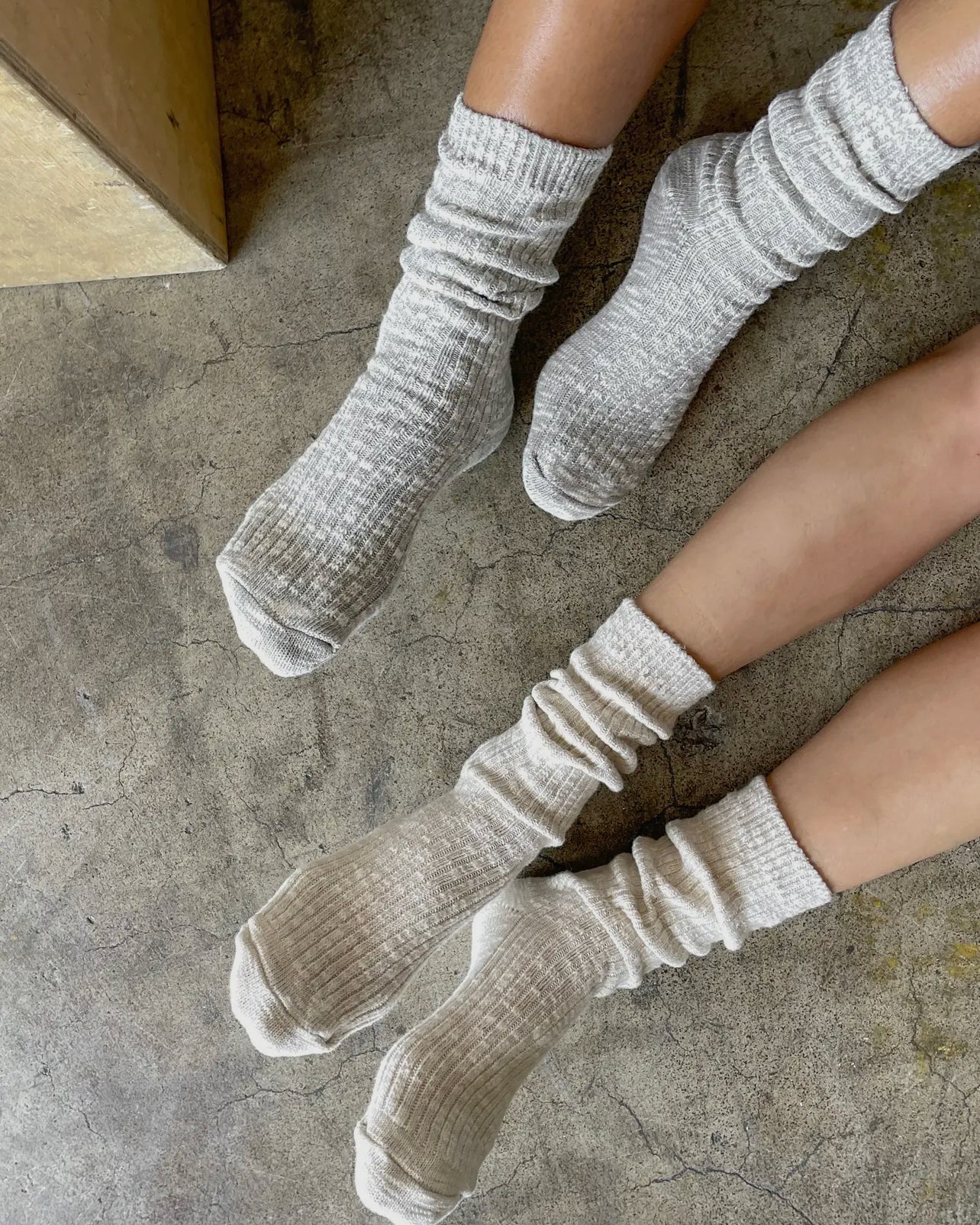 LE BON SHOPPE COTTAGE SOCKS - OATMEAL