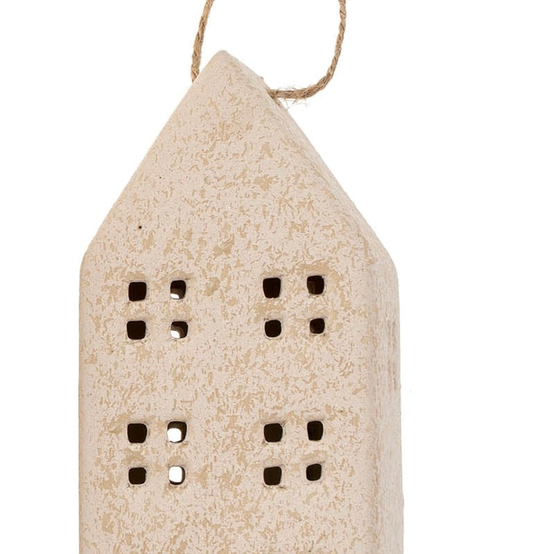 CERAMIC HOUSE ORNAMENTS - CREAM