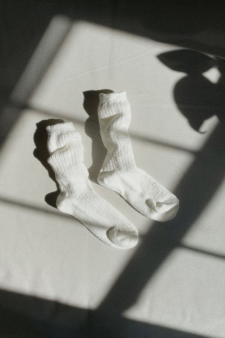 LE BON SHOPPE COTTAGE SOCKS - WHITE LINEN