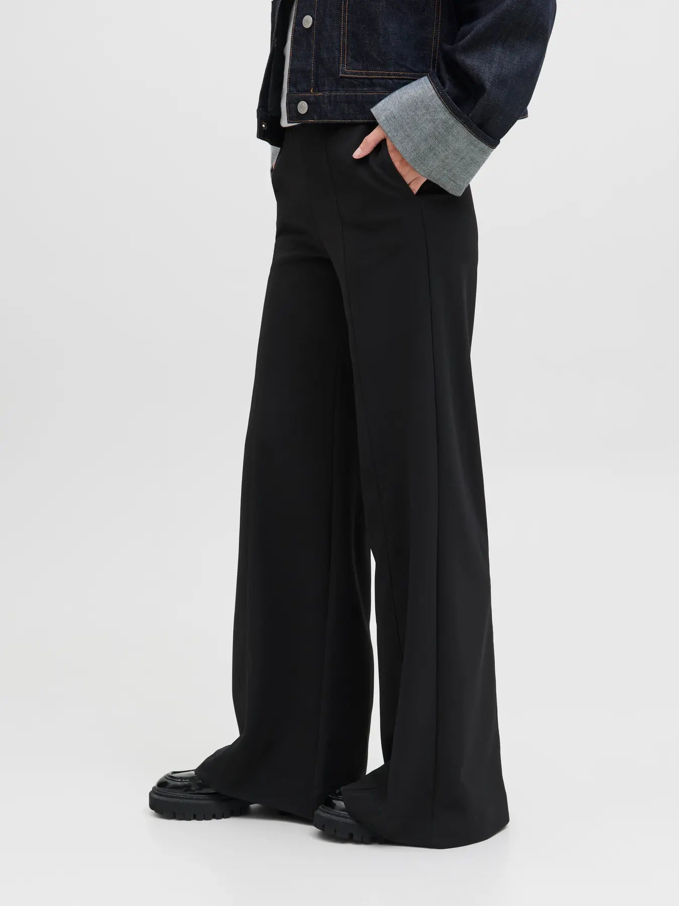 JJXX IDA WIDE HW PANTS - BLACK