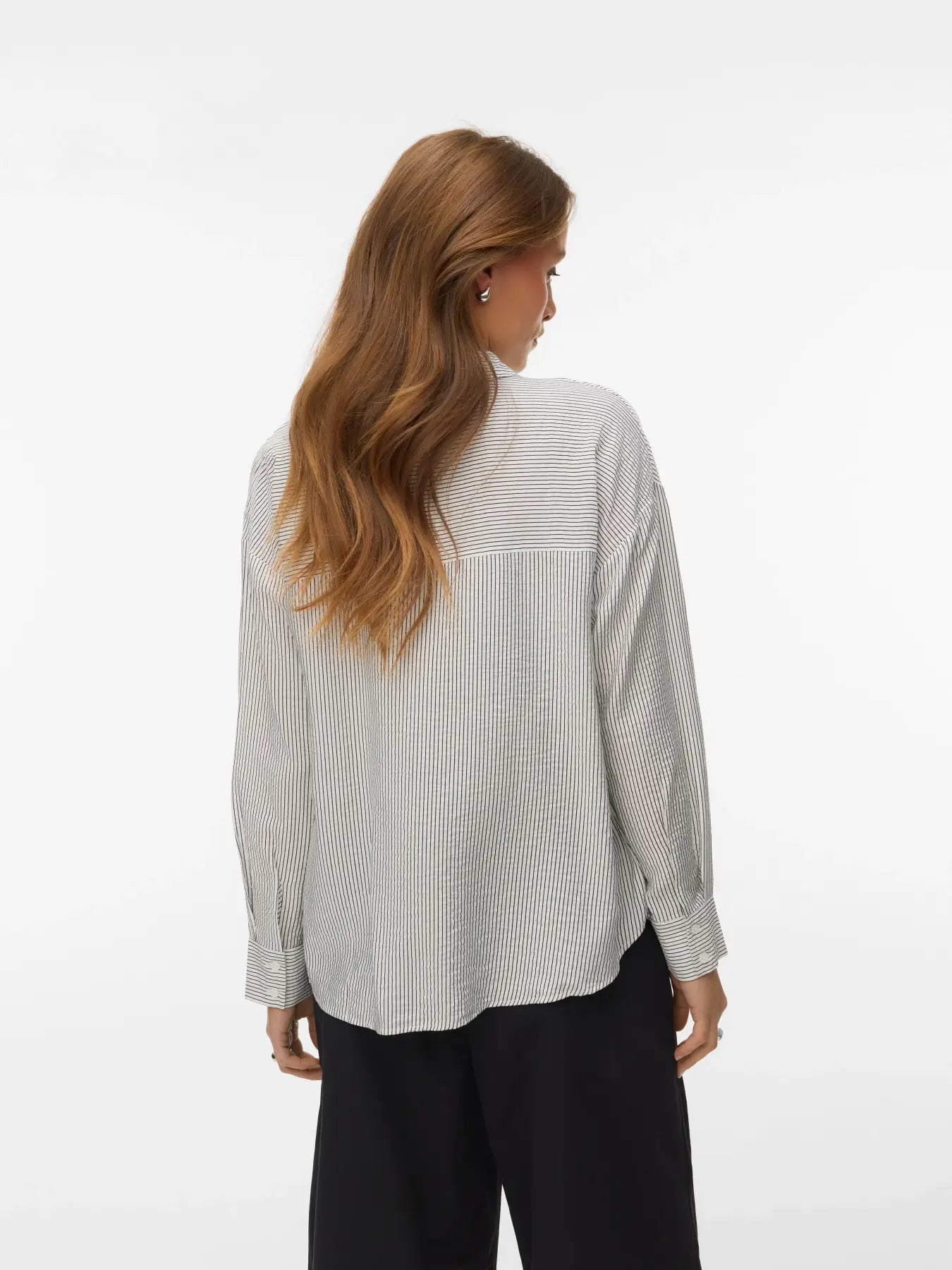 VM KAJA LS BUTTON DOWN SHIRT - SNOW WHITE