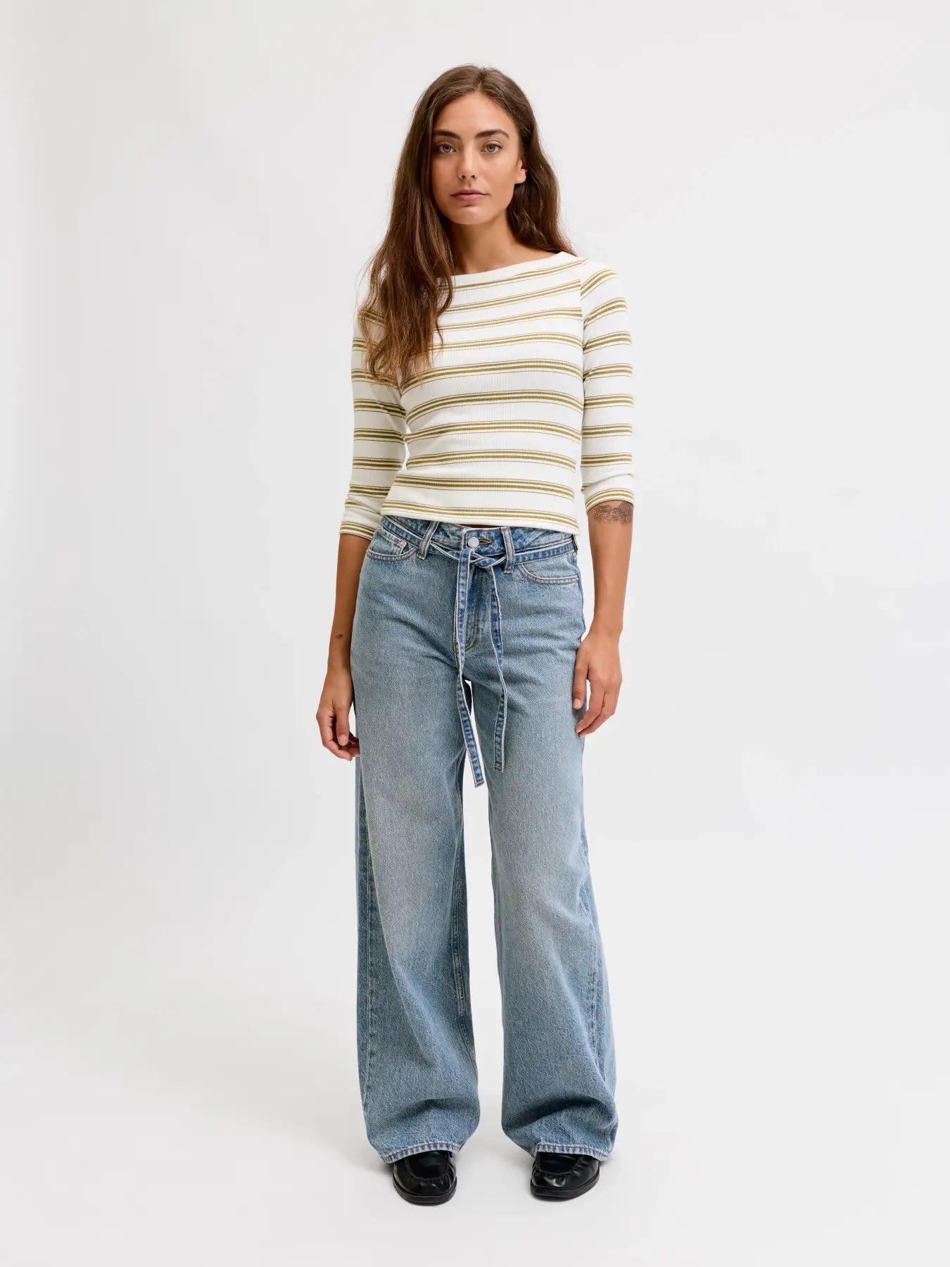 JJXX TOKYO KAIA WIDE HE JEANS - BLUE DENIM