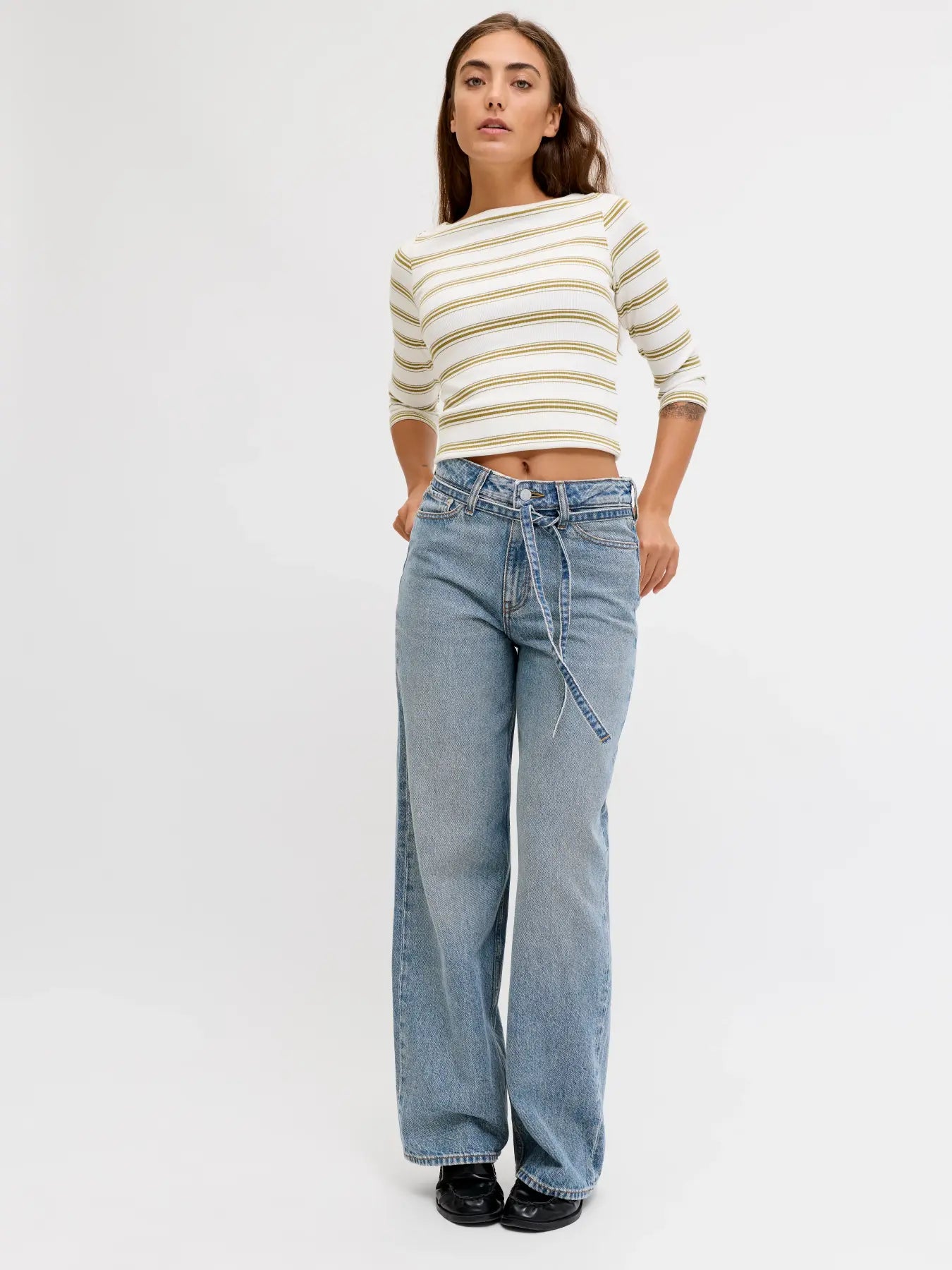 JJXX TOKYO KAIA WIDE HE JEANS - BLUE DENIM