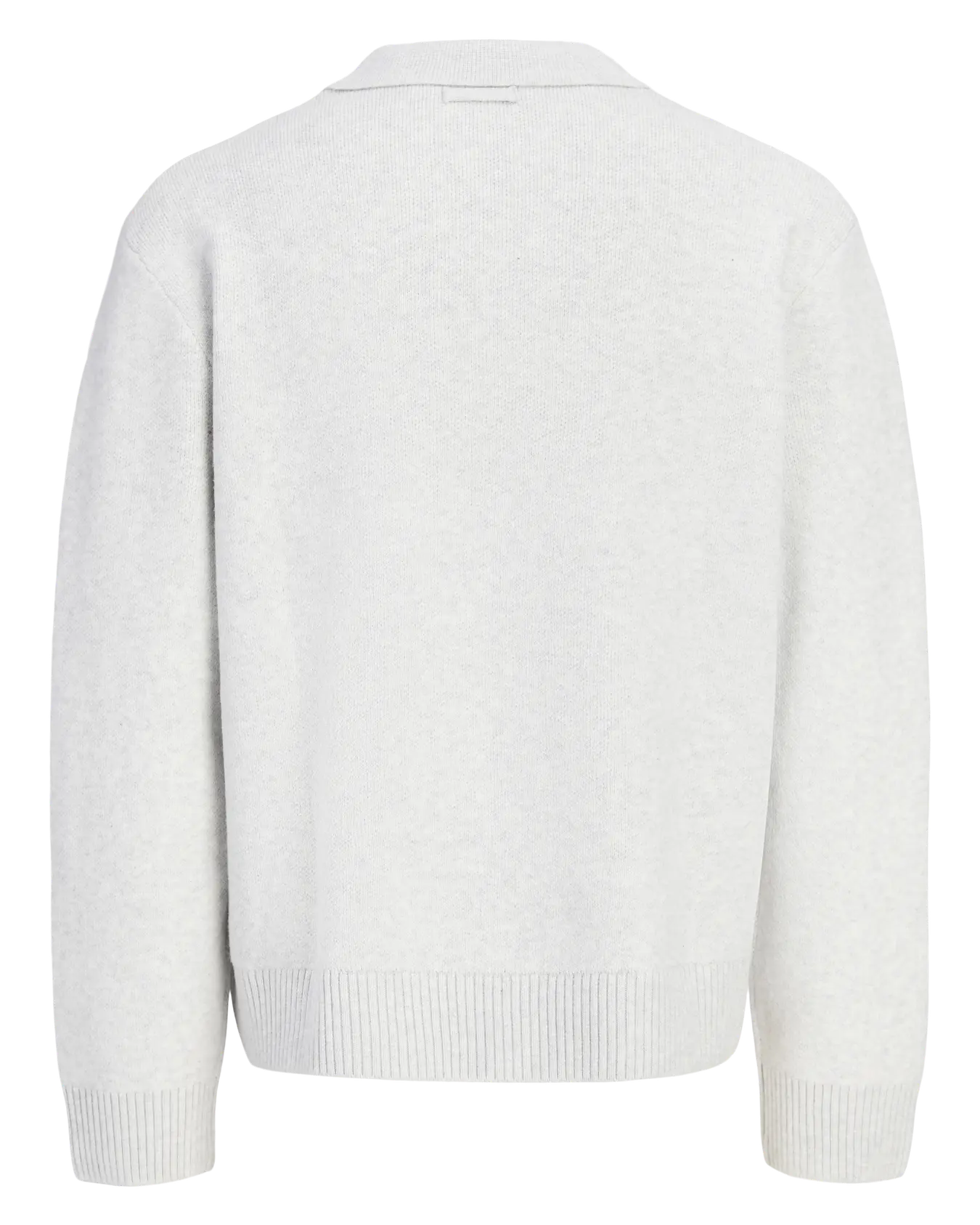 JJ LEGACY KNIT SPLIT NECK POLO PULLOVER - LIGHT GREY MELANGE