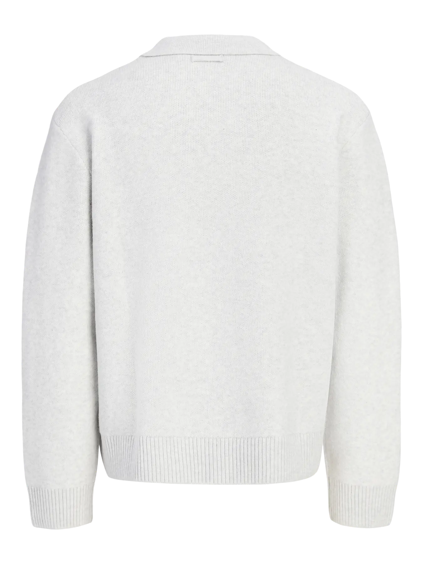 JJ LEGACY KNIT SPLIT NECK POLO PULLOVER - LIGHT GREY MELANGE