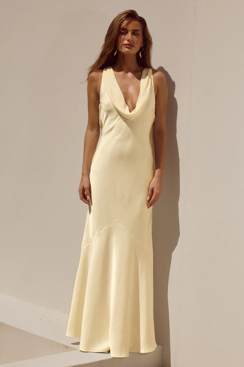 RTL GABRIELLA COWL MAXI DRESS - LEMON