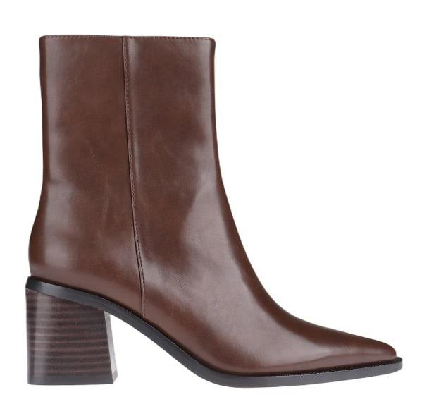 CHINESE LAUNDRY GEORGIA HEELED SHORT BOOTS - COFFEE LEATHER