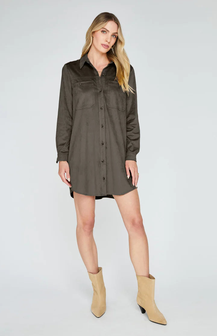 GENTLE FAWN HOLLY DRESS - OLIVE