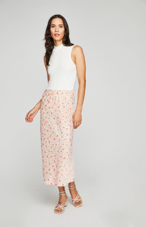 GENTLE FAWN FLORENTINE SKIRT - WHITE DITSY