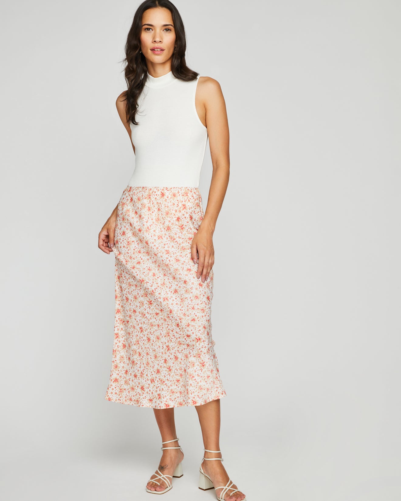 GENTLE FAWN FLORENTINE SKIRT - WHITE DITSY