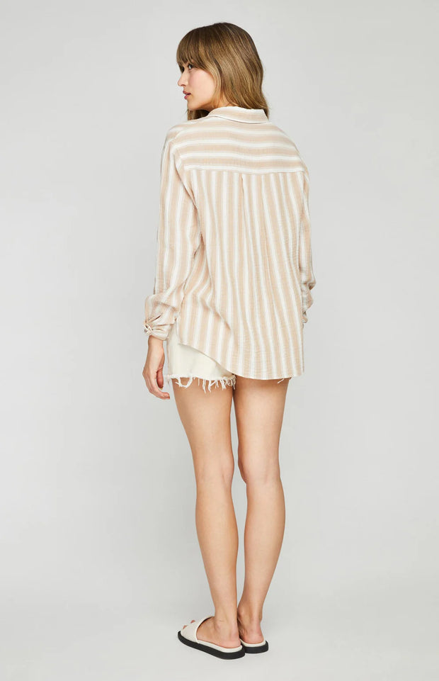 GENTLE FAWN SONIA BUTTON DOWN - SAND STRIPE