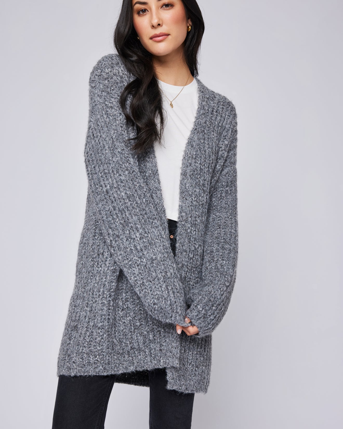 GENTLE FAWN ENID CARDIGAN - CHARCOAL HEATHER