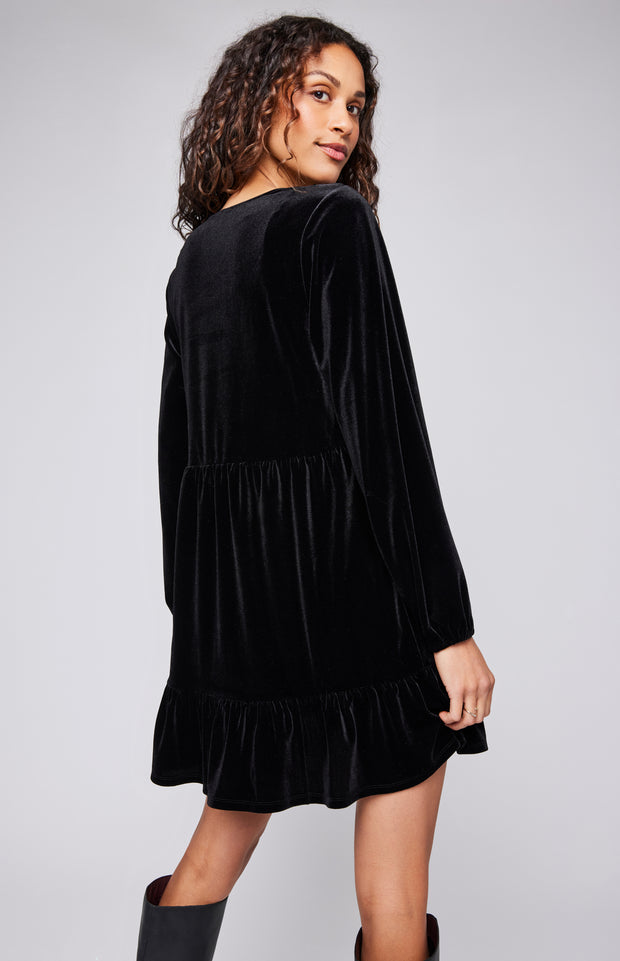 GENTLE FAWN PHILLIPA VELVET DRESS - BLACK